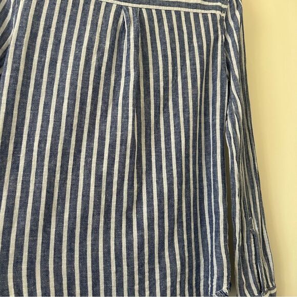 BeachLunchLounge Striped Linen Cotton Chambray Button Down Shirt Women's Small - Picture 9 of 9